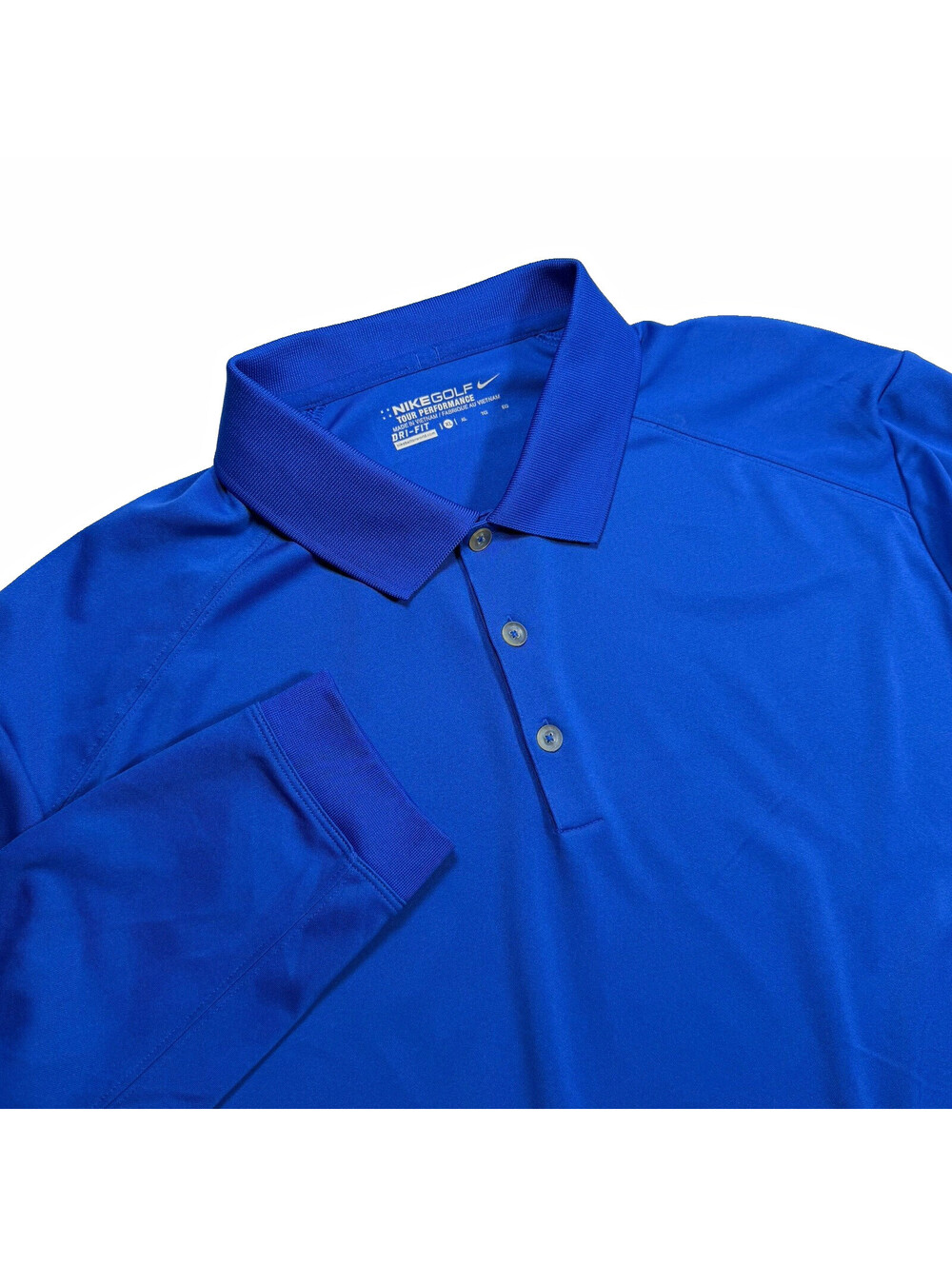 Nike Golf Tour Performance Dri-FIT Men's XL Blue Solid Long Sleeve Polo